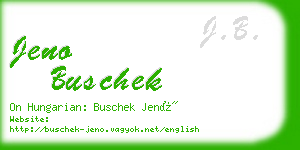jeno buschek business card